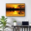 Dusk And Elephant - Full Round Diamond - 40*30cm