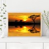 Dusk And Elephant - Full Round Diamond - 40*30cm