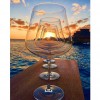 Sunset Wine Glasses - Full Round Diamond - 30x40cm