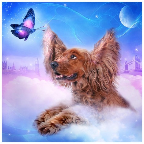 Dog - Full Round Diamond - 30x30cm