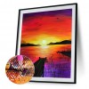 DIY Full Round Diamond Painting Sundowners Picture Rhinestone Wall Mosaic