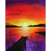 DIY Full Round Diamond Painting Sundowners Picture Rhinestone Wall Mosaic