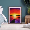 DIY Full Round Diamond Painting Sundowners Picture Rhinestone Wall Mosaic