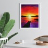 DIY Full Round Diamond Painting Sundowners Picture Rhinestone Wall Mosaic