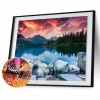 Diamond Painting Full Round Drill DIY Clear Lake Rhinestone Picture Poster
