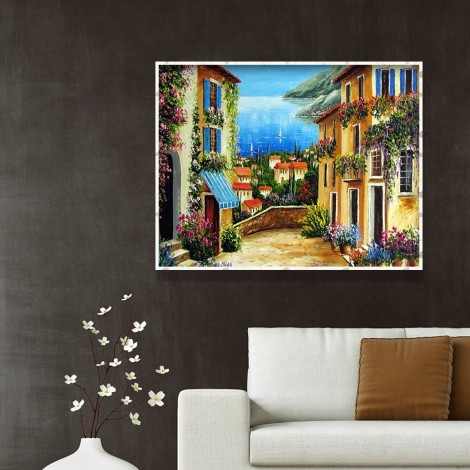 Drill Picture Mosaic Kit Full Painting 5D Moon Swing Girl Round DIY Diamond