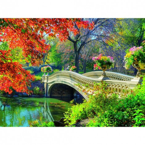 DIY Full Drill Square Diamond Painting Village Bridge Mosaic Kit (FC010)