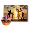 Sunset Silhouette Family - Full Round Diamond - 40*30cm