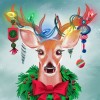 Xmas Garland Elk - Full Round Diamond - 30x30cm