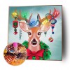 Xmas Garland Elk - Full Round Diamond - 30x30cm