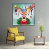 Xmas Garland Elk - Full Round Diamond - 30x30cm