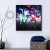 Dragonfly Flower - Full Round Diamond - 30x30cm