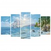 5pcs Seaside - Full Round Diamond - 95x45cm
