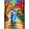 Boy And Girl Walking In The Forest - Full Round Diamond - 30*40cm
