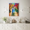 Boy And Girl Walking In The Forest - Full Round Diamond - 30*40cm