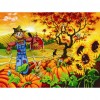 Sunflower Scarecrow - Full Round Diamond - 40*30cm