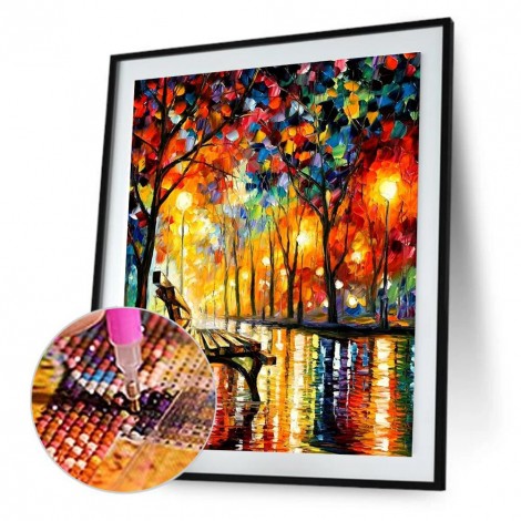 DIY 5D Full Drill Diamond Painting Rainy Night B