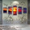 5 Panels Mountains River  - Full Round Diamond - 103x45cm