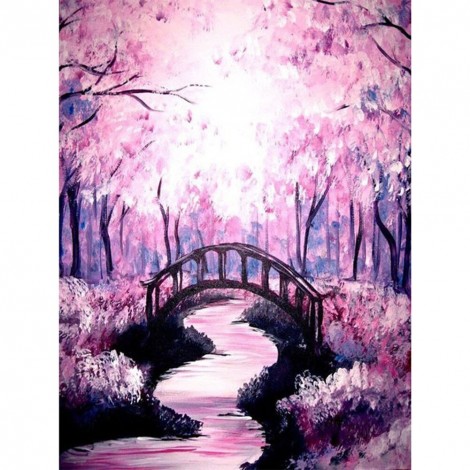 Cherry Blossom Bridge - Full Round Diamond - 30x40cm