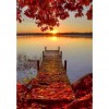 Fallen Leaves Plank Road  - Full Round Diamond Painting - 30x40cm
