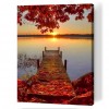 Fallen Leaves Plank Road  - Full Round Diamond Painting - 30x40cm