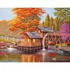 Wood House Waterwheel - Full Round Diamond - 50x40cm
