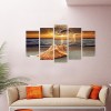 5pcs Seaside Sunset - Full Round Diamond - 95x45cm