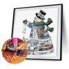 Xmas Snowman - Partial Round Diamond - 30x30cm