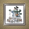 Xmas Snowman - Partial Round Diamond - 30x30cm