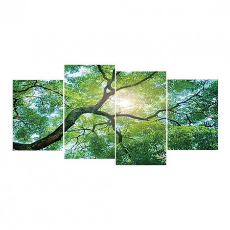 4pcs Big Tree - Full Round Diamond - 80x40cm