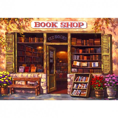 Book Shop - Full Round Diamond - 40x30cm