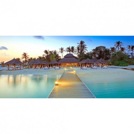 Beach Villa - Full Round Diamond - 80x40cm