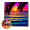 Coconut Tree Sunset - Full Round Diamond - 30*30cm