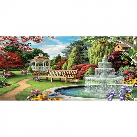 DIY Full Round Diamond Painting Garden Resin Picture Rhinestone Handworks