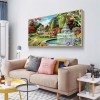 DIY Full Round Diamond Painting Garden Resin Picture Rhinestone Handworks