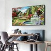 DIY Full Round Diamond Painting Garden Resin Picture Rhinestone Handworks