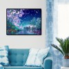 Cherry Blossom Night Scene - Full Square Diamond - 50x40cm