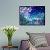 Cherry Blossom Night Scene - Full Square Diamond - 50x40cm