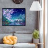 Cherry Blossom Night Scene - Full Square Diamond - 50x40cm