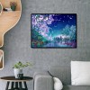 Cherry Blossom Night Scene - Full Square Diamond - 50x40cm