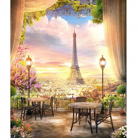 Courtyard Scenery - Full Square Diamond - 40x50cm