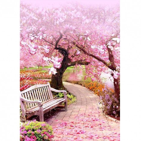Cherry Blossom Chair - Full Square Diamond - 40x50cm