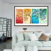 Colorful Tree 4-pictures - Full Round Diamond - 80x40cm