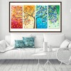 Colorful Tree 4-pictures - Full Round Diamond - 80x40cm
