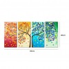 Colorful Tree 4-pictures - Full Round Diamond - 80x40cm
