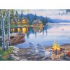 Cross Ctitch Mountain Cabin  - Full Square Diamond - 50x40cm
