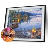 Cross Ctitch Mountain Cabin  - Full Square Diamond - 50x40cm