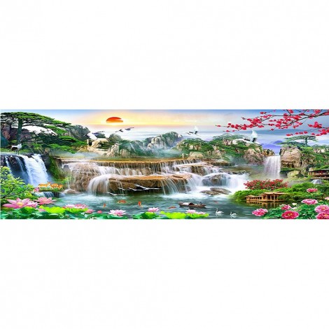 Waterfall Garden  - Full Round Diamond - 100x40cm