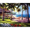 Beach Coconut Xmas - Full Square Diamond - 50x40cm