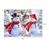 Christmas Snowman - Partial Round Diamond - 30x40cm